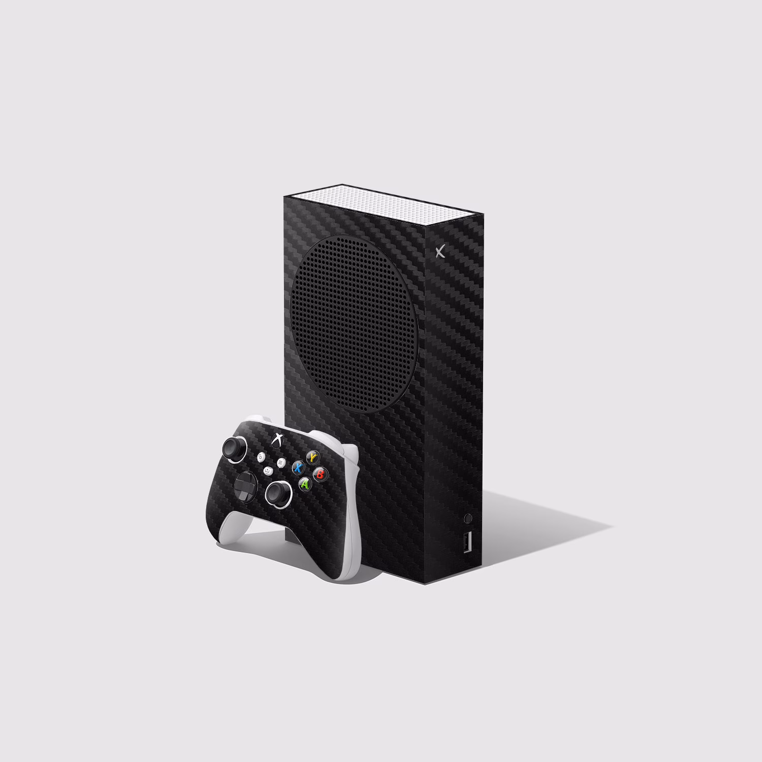 Black Carbon Fibre Xbox Series S Console and Controller Skin Wrap