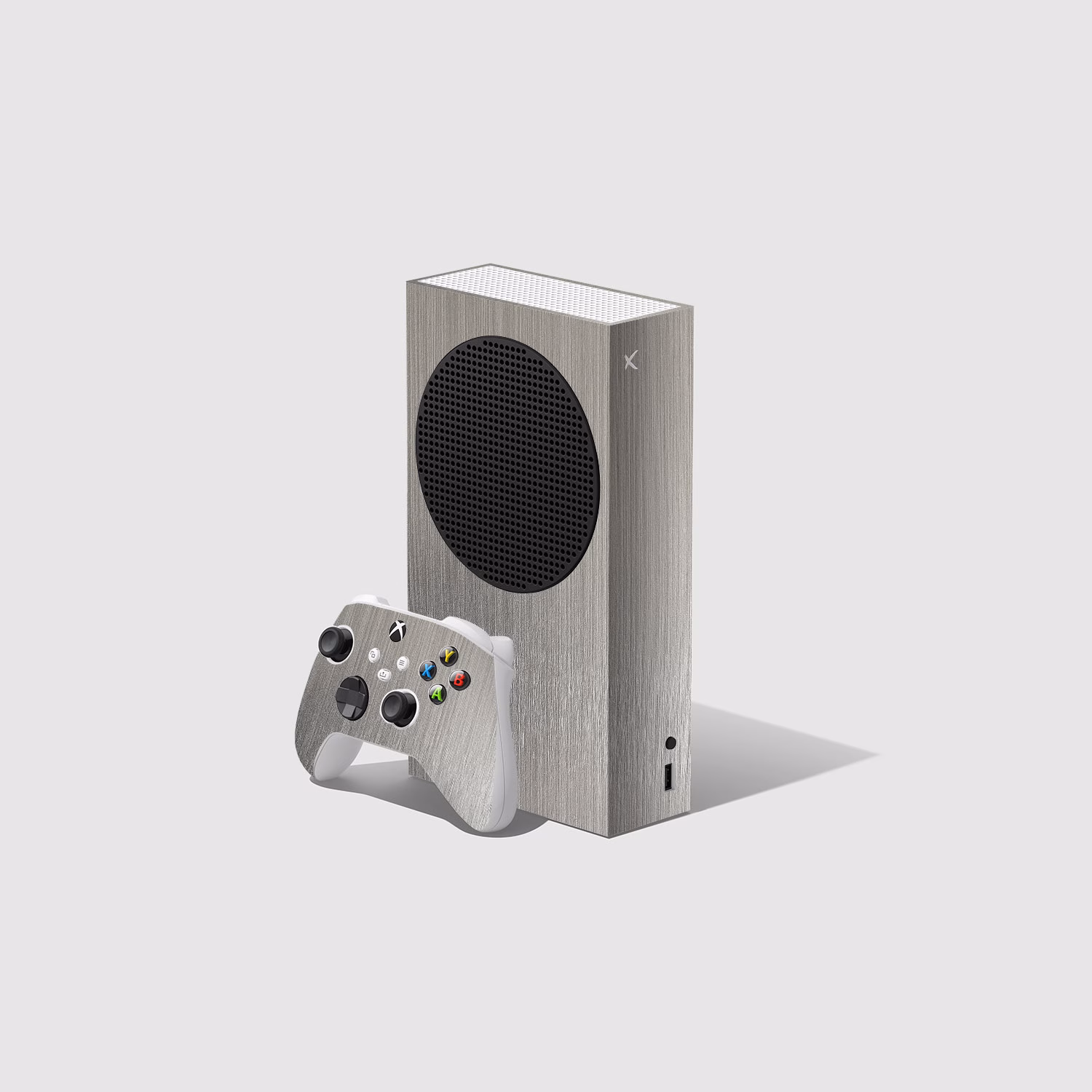 Silver Metallic Xbox Series S Console and Controller Skin Wrap