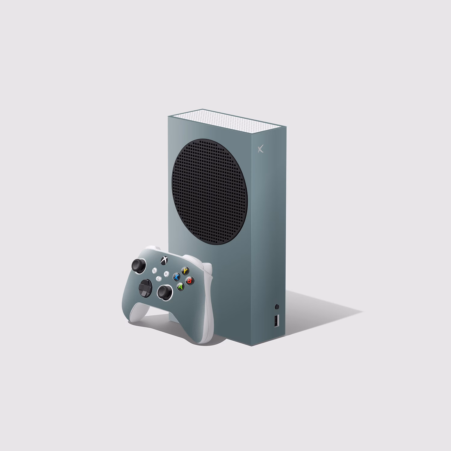 Gloss Nardo Grey Xbox Series S Console and Controller Skin Wrap