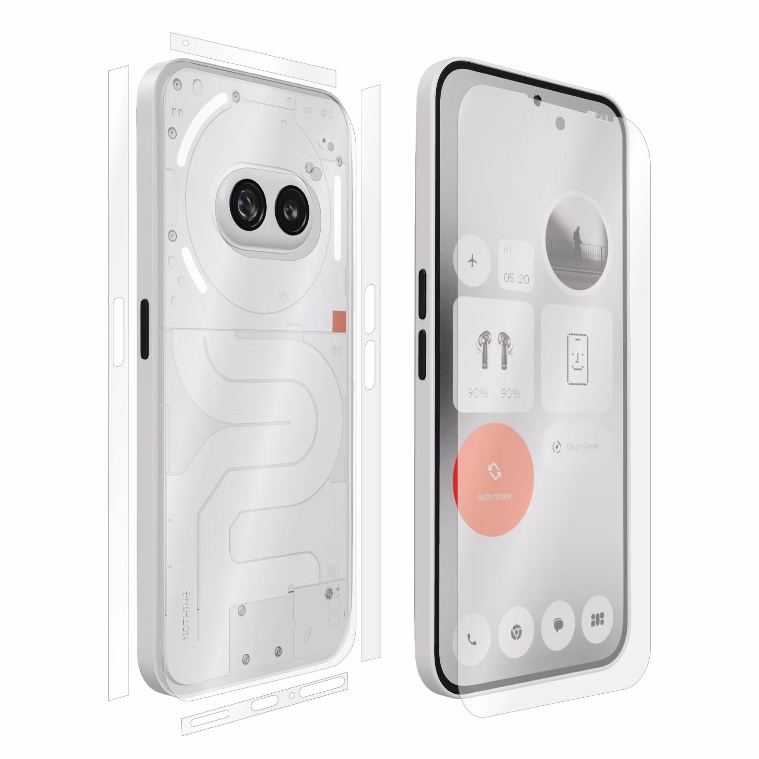 Nothing Phone (2a) Clear Series Invisible Transparent Skin Wrap