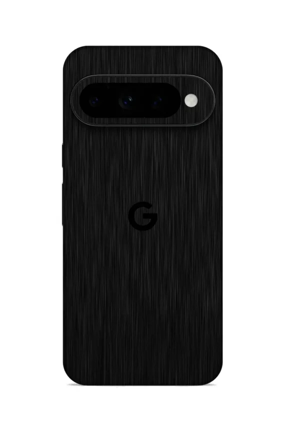 Google Pixel 11 Pro XL BRUSHED METALLIC Series Black Titanium full-coverage with logo skin-wrap-ultraskinz