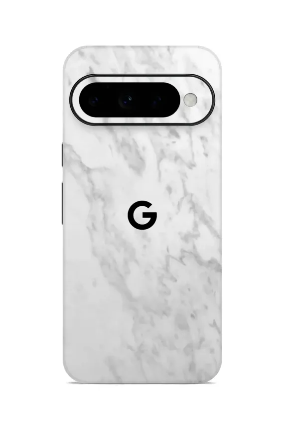 Google Pixel 11 Pro XL STONE Series White Marble full-coverage with logo skin-wrap-ultraskinz